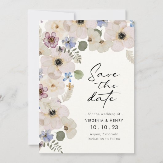 Save The Date Floral moderne (Devant)