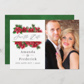 Save The Date Floral Noël Mariage géométrique (Devant / Derrière)