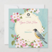 Save The Date Floral/Oiseau Enregistrer La Date (Devant)