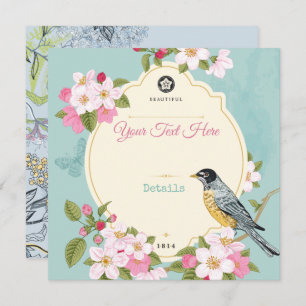 Save The Date Floral/Oiseau Enregistrer La Date