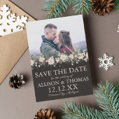 Save The Date Floral Pine vacances Noël d'hiver Mariage