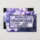 Save The Date Floral pourpre hydrangée violette fleur pourpre (Devant / Derrière)