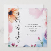 Save The Date Floral Professional Minimalist Modern Plain (Devant)