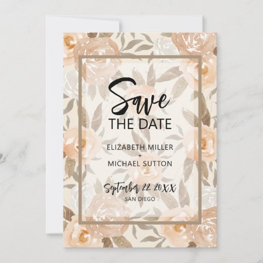 Save The Date Floral QR Code Mariage Enregistrer La Date (Devant)