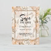 Save The Date Floral QR Code Mariage Enregistrer La Date (Debout devant)