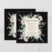 Save The Date Floral rose blanche sur la Bible chrétienne Mariag (Devant / Derrière)