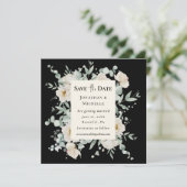 Save The Date Floral rose blanche sur la Bible chrétienne Mariag (Debout devant)