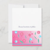 Save The Date Floral rose chaud Enregistrer la date (Dos)