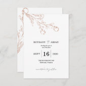 Save The Date Floral rose Enregistrer la date (Devant / Derrière)