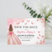 Save The Date Floral rose or princesse Anniversaire Quinceanera (Debout devant)