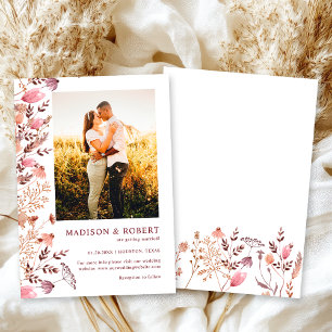 Save The Date Floral Rustic Boho Chic Fleur sauvage Photo Mariag