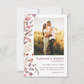 Save The Date Floral Rustic Boho Chic Fleur sauvage Photo Mariag (Devant)