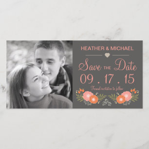 Save The Date Floral rustique Enregistrer la date