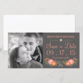 Save The Date Floral rustique Enregistrer la date (Devant / Derrière)