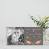 Save The Date Floral rustique Enregistrer la date (Debout devant)