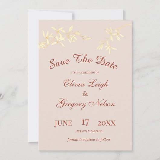 Save The Date Floral Rustique intemporel (Devant)