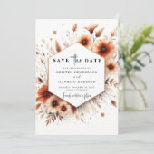 Save The Date Floral Rustique Mariage en terre cuite (Debout devant)