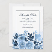 Save The Date Floral Script Aquarelle Bloom Rustique Mariage (Devant)