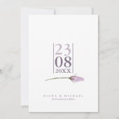 Save The Date Floral Sparkles Mariage Mauve V2 ID889 (Dos)