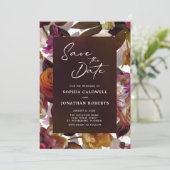 Save The Date Floral Splendor QR Code Moderne Moody Mariage (Debout devant)