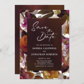 Save The Date Floral Splendor QR Code Moderne Moody Mariage (Devant / Derrière)