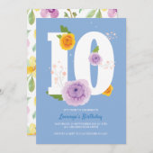 Save The Date Floral Spring Garden 10e fête d'anniversaire (Devant / Derrière)