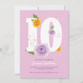 Save The Date Floral Spring Garden 10e fête d'anniversaire (Devant)