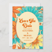 Save The Date Floral Super Mariage rétro (Devant)