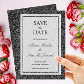 Save The Date Floral sur noir