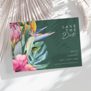 Save The Date Floral tropical coloré   Horizontal vert