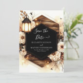 Save The Date Floral unique Mariage rustique (Debout devant)