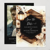 Save The Date Floral unique Mariage rustique (Devant / Derrière)
