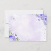 Save The Date Floral violet argent princesse Anniversaire Quince (Dos)
