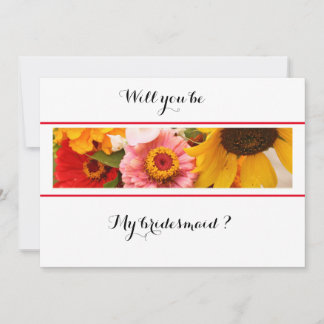 Save The Date Floral Will You be My Bridesmaid Card
