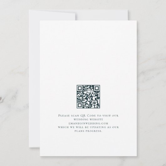Save The Date Florales bleues modernes QR Code Mariage (Dos)