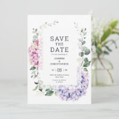 Save The Date Florales rose pâle Mariage botanique moderne (Debout devant)