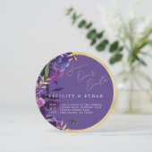 Save The Date Florals Ultra Violet & Gold Wedding Enregistrer La (Debout devant)