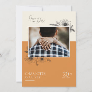 Save The Date Flore au coucher du soleil