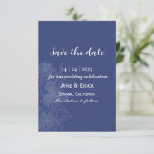 Save The Date Flore bleu simple non photo (Debout devant)
