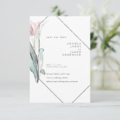 Save The Date Flore d'aquarelle de printemps Économisez nos date (Debout devant)