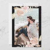 Save The Date Flore d'aquarelle romantique noire Photo Mariage (Dos)