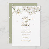 Save The Date Flore de fleurs blanches Enregistrer la date (Devant / Derrière)