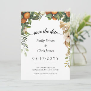 Save The Date Flore d'or Élégante verdure d'Eucalyptus
