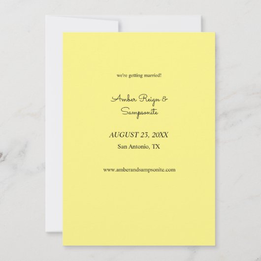 Save The Date Flore hawaïenne tropicale et ananas jaune (Dos)