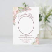 Save The Date Flore rose vif Élégant Boho Mariage Photo (Debout devant)