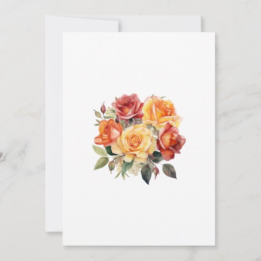 Save The Date Flore rouge, orange et de sable (Dos)