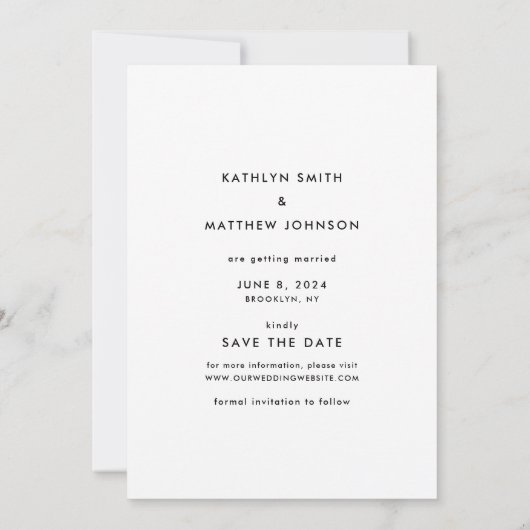 Save The Date Flore rustique verdure Simple Photo Enregistrer la (Dos)