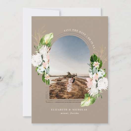 Save The Date Flore tropicale | Boho Enregistrer la date (Devant)