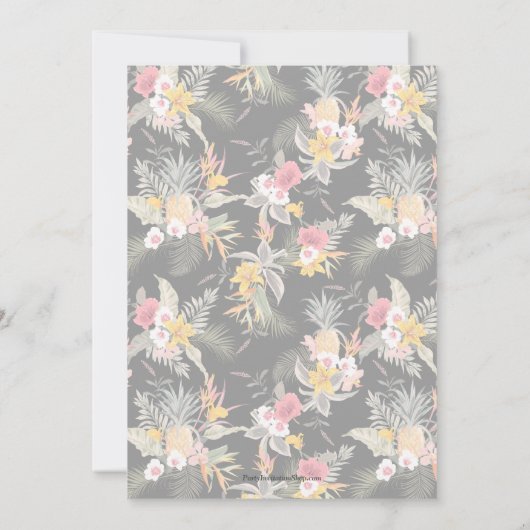 Save The Date Flore tropicale sur mariage noir Enregistrer la da (Dos)