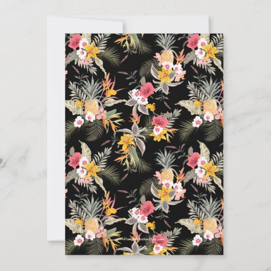 Save The Date Flore tropicale sur mariage noir Enregistrer la da (Dos)